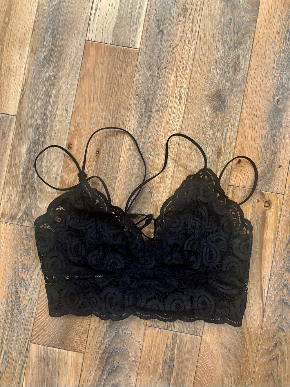 PINK Victoria's Secret Black Lace Bralette Crop Top